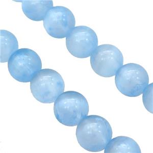 Blue Selenite Beads Smooth Round Dye, approx 10mm dia [GB20042-10MM]