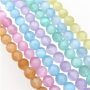 Selenite Beads Smooth Round Dye Mixed Color, approx 10mm dia [GB20049-10MM]