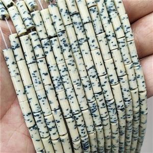 Beige Yellow Ceramics Tube Beads, approx 4-13mm [GB20053]