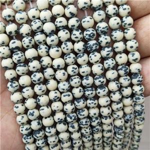 Beige Yellow Ceramics Beads Smooth Round, approx 4mm [GB20056]