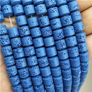 Rock Lava Column Beads Rich Blue Dye, approx 6mm [GB20078-6MM]