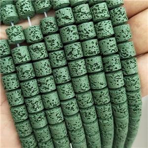 Rock Lava Column Beads Green Dye, approx 6mm [GB20079-6MM]