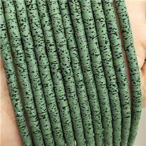 Rock Lava Heishi Beads Green Dye, approx 4mm [GB20089]
