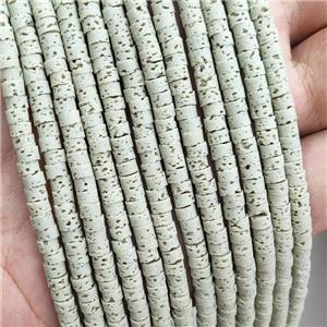 Rock Lava Heishi Beads Mint Green Dye, approx 4mm [GB20093]