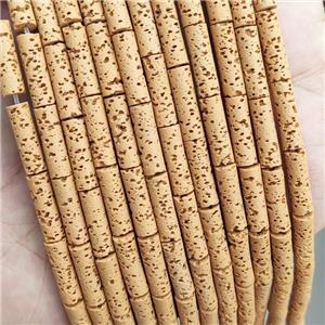 Rock Lava Tube Beads Orange Dye, approx 4-13mm [GB20108]