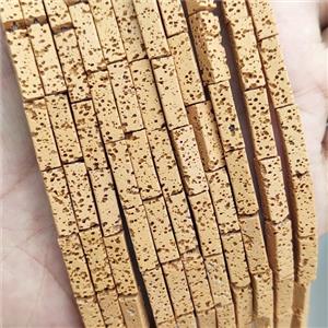 Rock Lava Tube Beads Orange Dye, approx 4-13mm [GB20118]