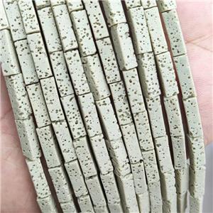 Rock Lava Tube Beads Mint Green Dye, approx 4-13mm [GB20124]