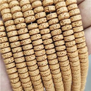 Rock Lava Heishi Beads Orange Dye, approx 8mm [GB20128]