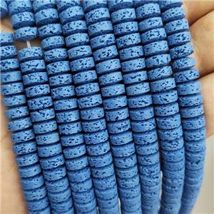 Rock Lava Heishi Beads Blue Dye, approx 8mm [GB20129]