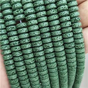 Rock Lava Heishi Beads Green Dye, approx 8mm [GB20130]