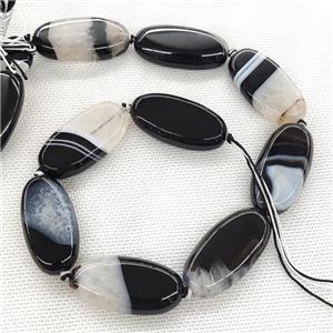 Agate Druzy Oval Beads Black White, approx 20-40mm [GB20153]