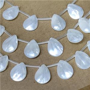 White MOP Shell Teardrop Beads Topdrilled, approx 15-20mm, 20pcs per st [GB20170-15X20MM]