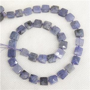 Natural Tanzanite Beads Faceted Square Blue, approx 8-10mm [GB20184]