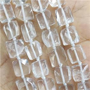 Natural Clear Quartz Beads Faceted Square, approx 9-12mm [GB20190]