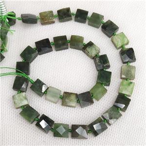 Natural African Chrysoprase Beads Green Faceted Square, approx 9-12mm [GB20194]