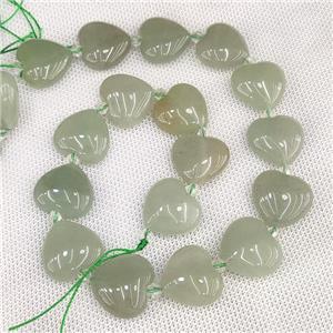 Natural Green Aventurine Heart Beads, approx 20mm [GB20231]