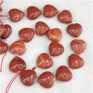 Natural Red Jasper Heart Beads, approx 20mm [GB20250]