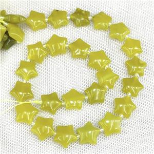 Natural Lemon Jade Star Beads Olive, approx 15mm [GB20260]