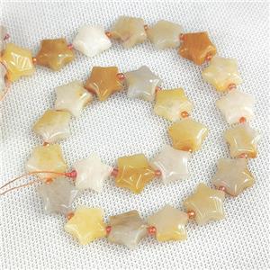 Natural Yellow Aventurine Star Beads, approx 15mm [GB20280]