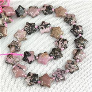 Natural Chinese Rhodonite Star Beads Pink, approx 15mm [GB20282]