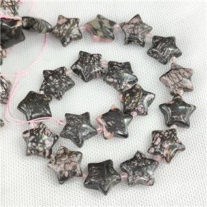 Natural Chinese Rhodonite Star Beads, approx 20mm [GB20292]
