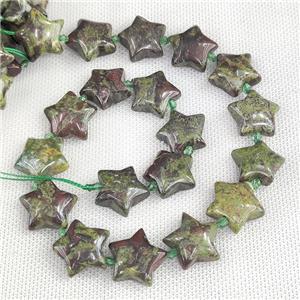 Natural Dragon Bloodstone Star Beads Green, approx 20mm [GB20294]
