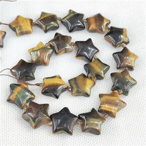 Natural Tiger Eye Stone Star Beads, approx 20mm [GB20296]