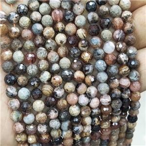 Natural Argentine Rhodochrosite Beads C-Grade Faceted Round, approx 6mm [GB20307]