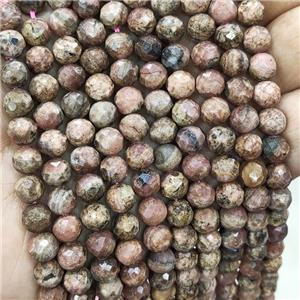 Natural Argentine Rhodochrosite Beads B-Grade Faceted Round, approx 7mm [GB20311]