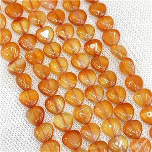 Natural Agate Heart Beads Red Dye, approx 10mm [GB20333]