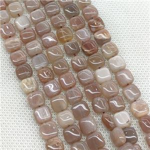 Natural Moonstone Square Beads Gray, approx 8mm [GB20347]