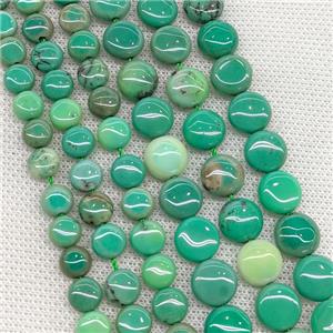 Natural Green Grass Agate Coin Beads, approx 10mm [GB20350-10MM]