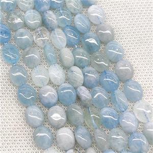 Natural Blue Aquamarine Oval Beads, approx 8-10mm [GB20358]