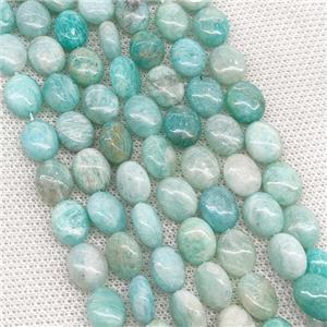 Natural Green Amazonite Oval Beads, approx 8-10mm [GB20359]