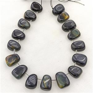 Tiger Eye Stone Teardrop Beads Topdrilled Inkblue, approx 15-26mm [GB20420]