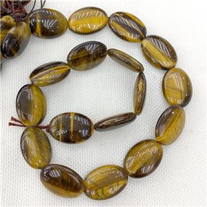 Natural Tiger Eye Stone Flat Oval Beads, approx 18-25mm [GB20430]