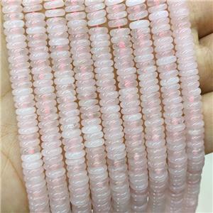 Natural Pink Rose Quartz Heishi Spacer Beads, approx 6mm [GB20440]