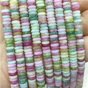 Natural Jade Heishi Spacer Beads Multicolor Dye, approx 6mm [GB20448]