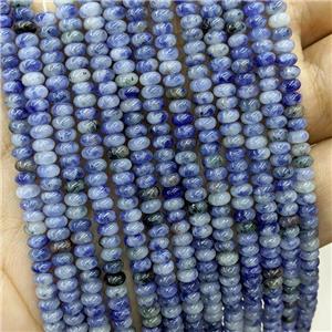 Natural Blue Dalmatian Jasper Beads Smooth Rondelle, approx 2x4mm [GB20458]