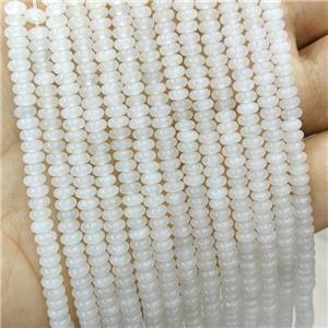 White Jade Beads Smooth Rondelle, approx 2x4mm [GB20464]