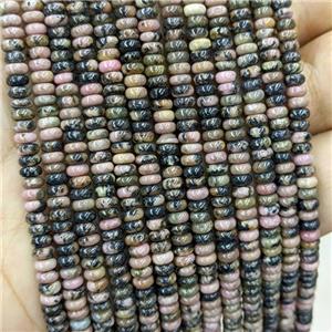 Natural Chinese Rhodonite Beads Smooth Rondelle, approx 2x4mm [GB20467]