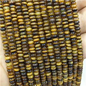 Natural Tiger Eye Stone Beads Smooth Rondelle, approx 2x4mm [GB20468]