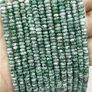 Natural Green Dalmatian Jasper Beads Smooth Rondelle, approx 2x4mm [GB20474]
