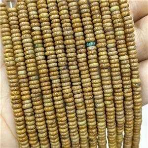 Natural Yellow Wood Lace Jasper Beads Smooth Rondelle, approx 2x4mm [GB20484]