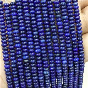 Natural Lapis Lazuli Beads Blue Dye Smooth Rondelle, approx 2x4mm [GB20487]