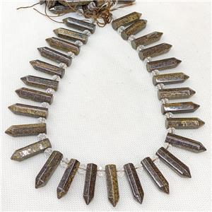 Natural Bronzite Bullet Beads, approx 8-30mm [GB20518]
