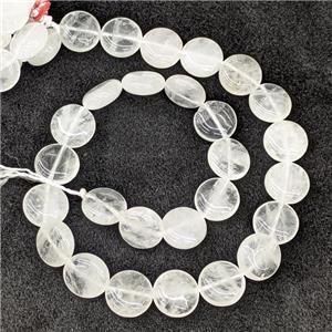 Natural Clear Quartz Coin Beads Circle Flat, approx 15mm [GB20531]