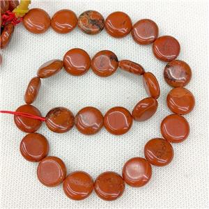 Natural Red Jasper Coin Beads Flat Circle, approx 15mm [GB20551]