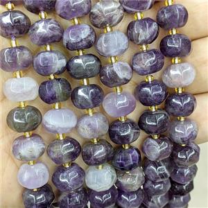Natural Purple Amethyst Pumpkin Beads, approx 8-12mm [GB20554]