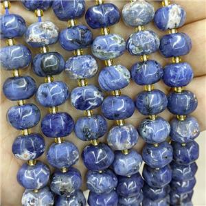 Natural Blue Sodalite Pumpkin Beads, approx 8-12mm [GB20559]